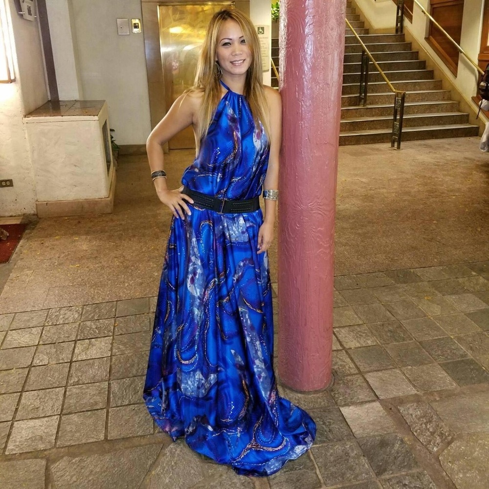 COPY - 100% exotic silk gown dress